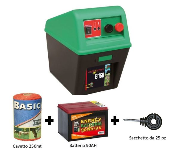 farm patrol b 160 elettrificatore a batteria kit recinzione 2